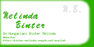 melinda binter business card